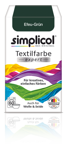 Simplicol Textilfarbe expert, kreatives, einfaches Färben- 1713 "Efeu-Grün" NEU!
