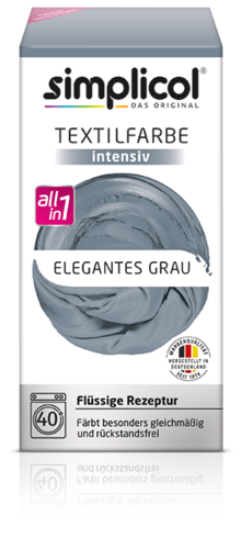 Simplicol Textilfarbe intensiv all in 1 -Flüssige Rezeptur "Elegantes Grau" Neu!