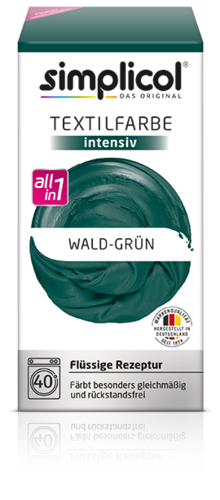 Simplicol Textilfarbe intensiv all in 1 -Flüssige Rezeptur "Wald-Grün" Neu!