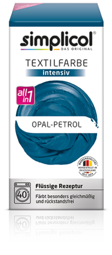 Simplicol Textilfarbe intensiv all in 1 -Flüssige Rezeptur "Opal-Petrol" Neu!