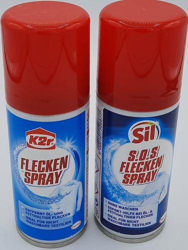 Sil S.O.S. Fleckenspray enfernt Öl + fetthaltige Flecken 100 ml Spray vormals K2r® Fleckenspray